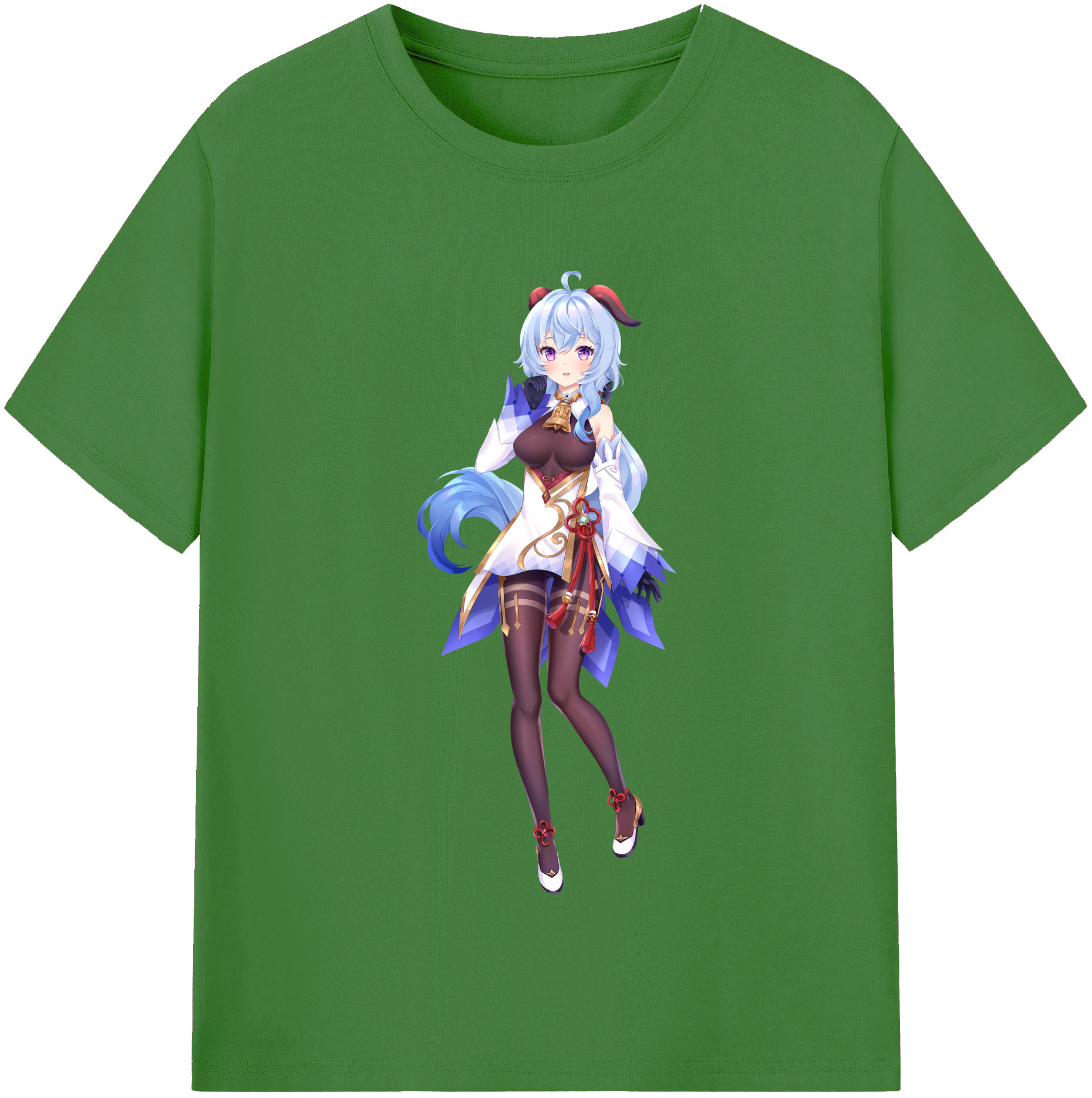 げんし神 甘雨 かんう genshin Ganyu レディースカジュアルプリントTシャツ（綿100％）